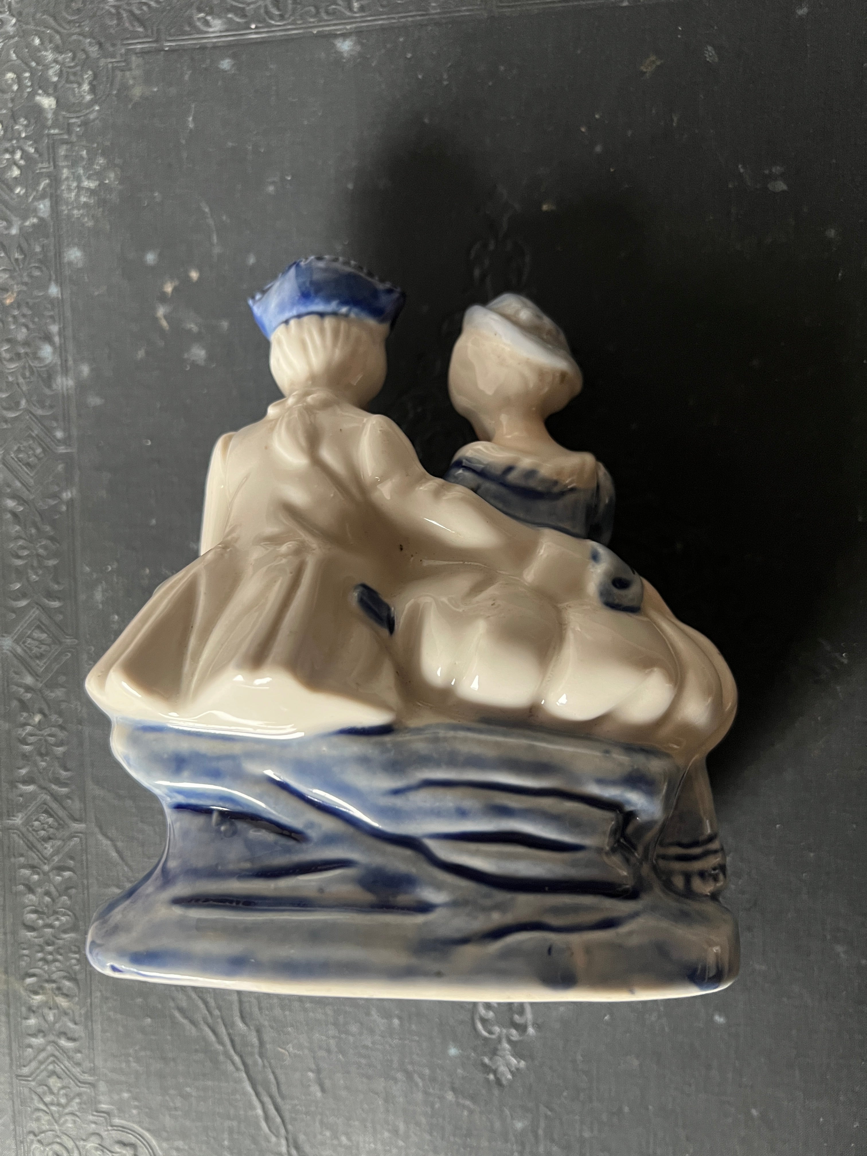 貴族男女フィギュリンドール – France Antique 銀色アンティーク