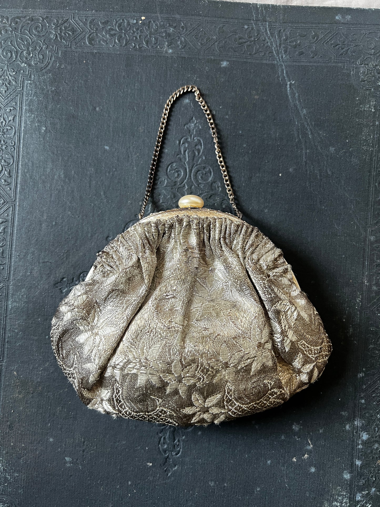 錦布がま口サック