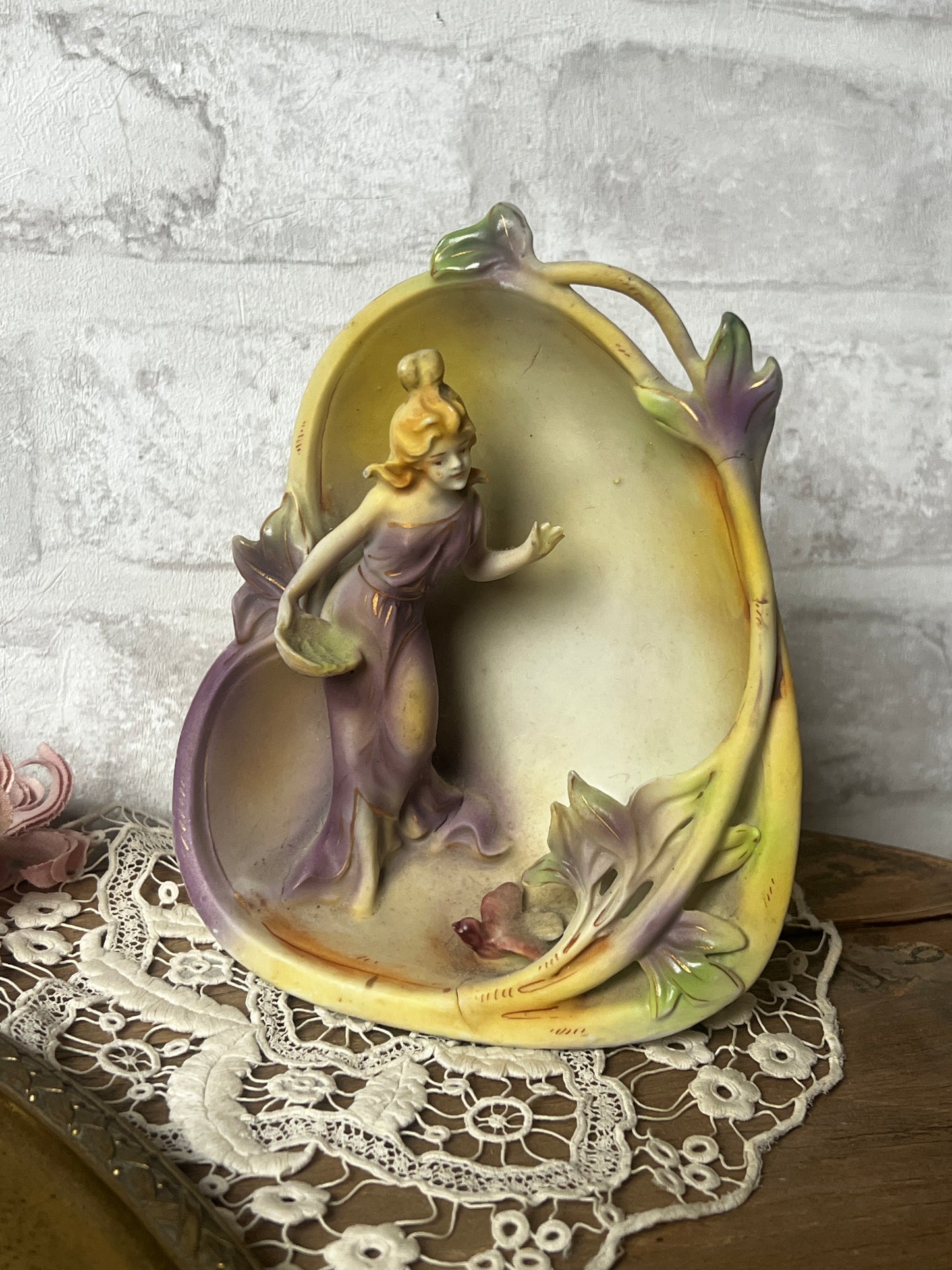 アールヌーボーセラミック花器