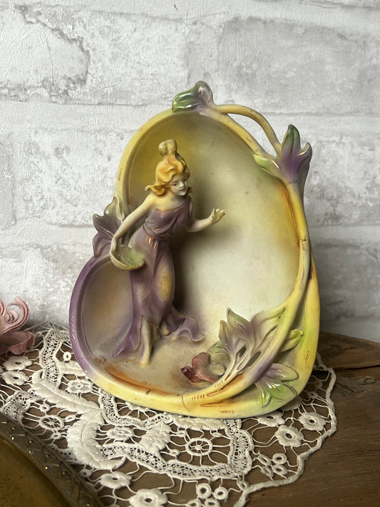 アールヌーボーセラミック花器