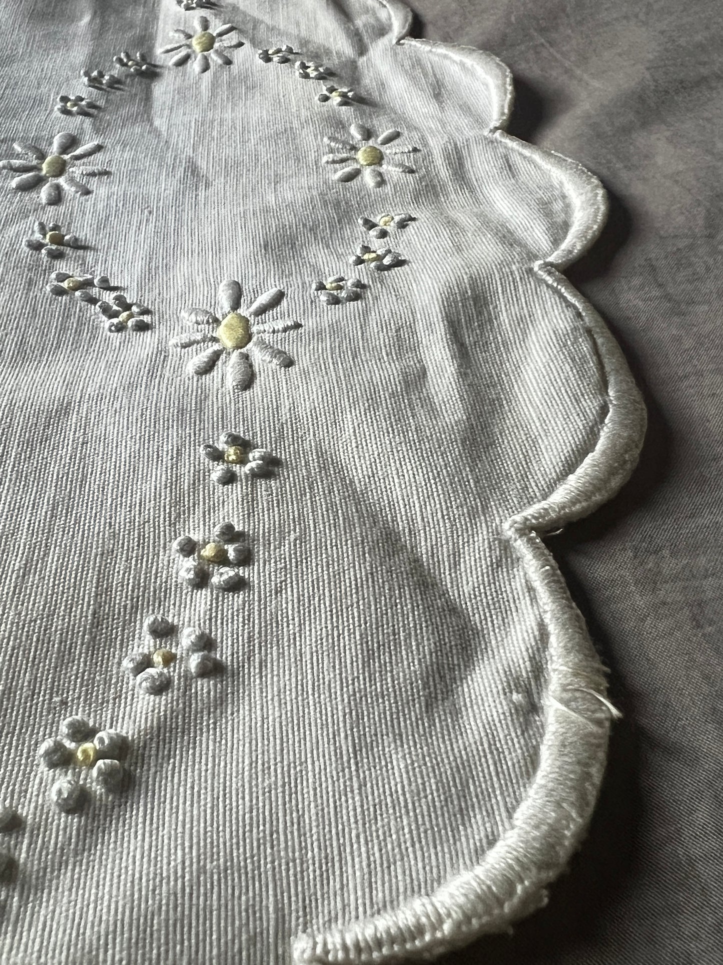 ★色刺繍楕円形クロス