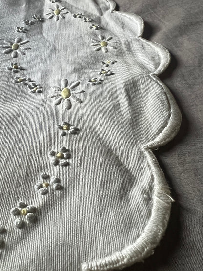 ★色刺繍楕円形クロス