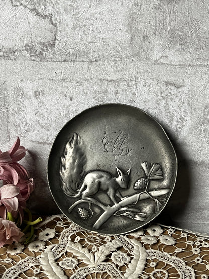 ★リスとモノグラムの小皿