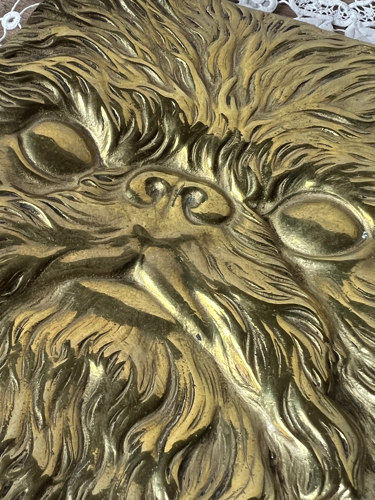 ★真鍮製猫フェイス皿