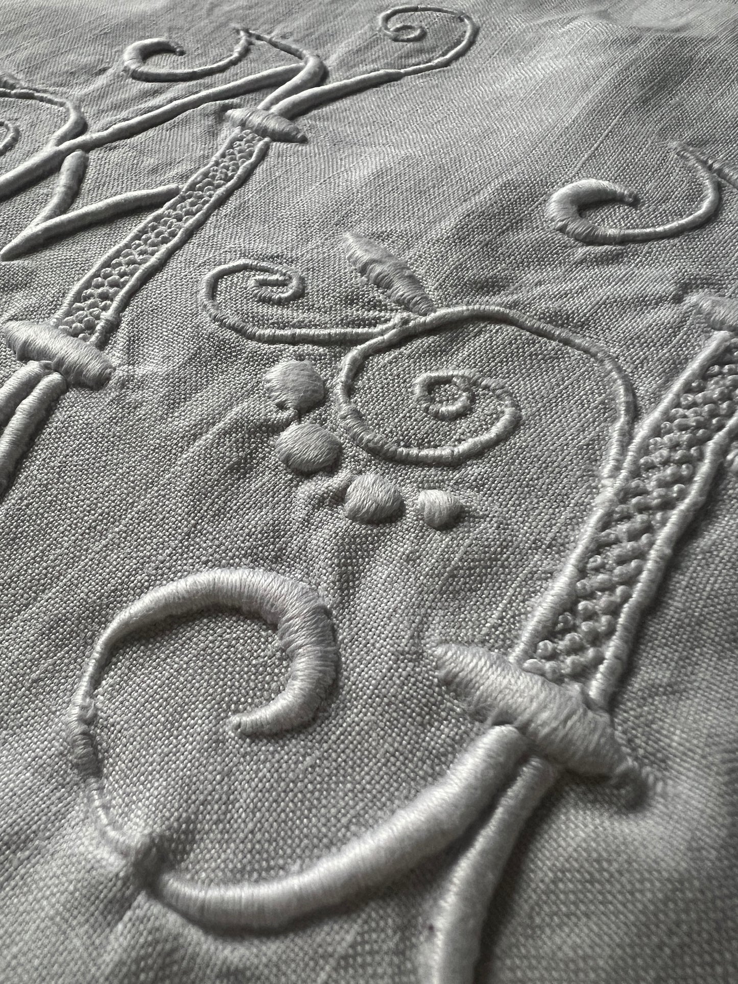 モノグラム刺繍端布