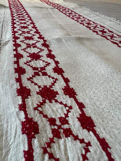 赤糸刺繍クロス