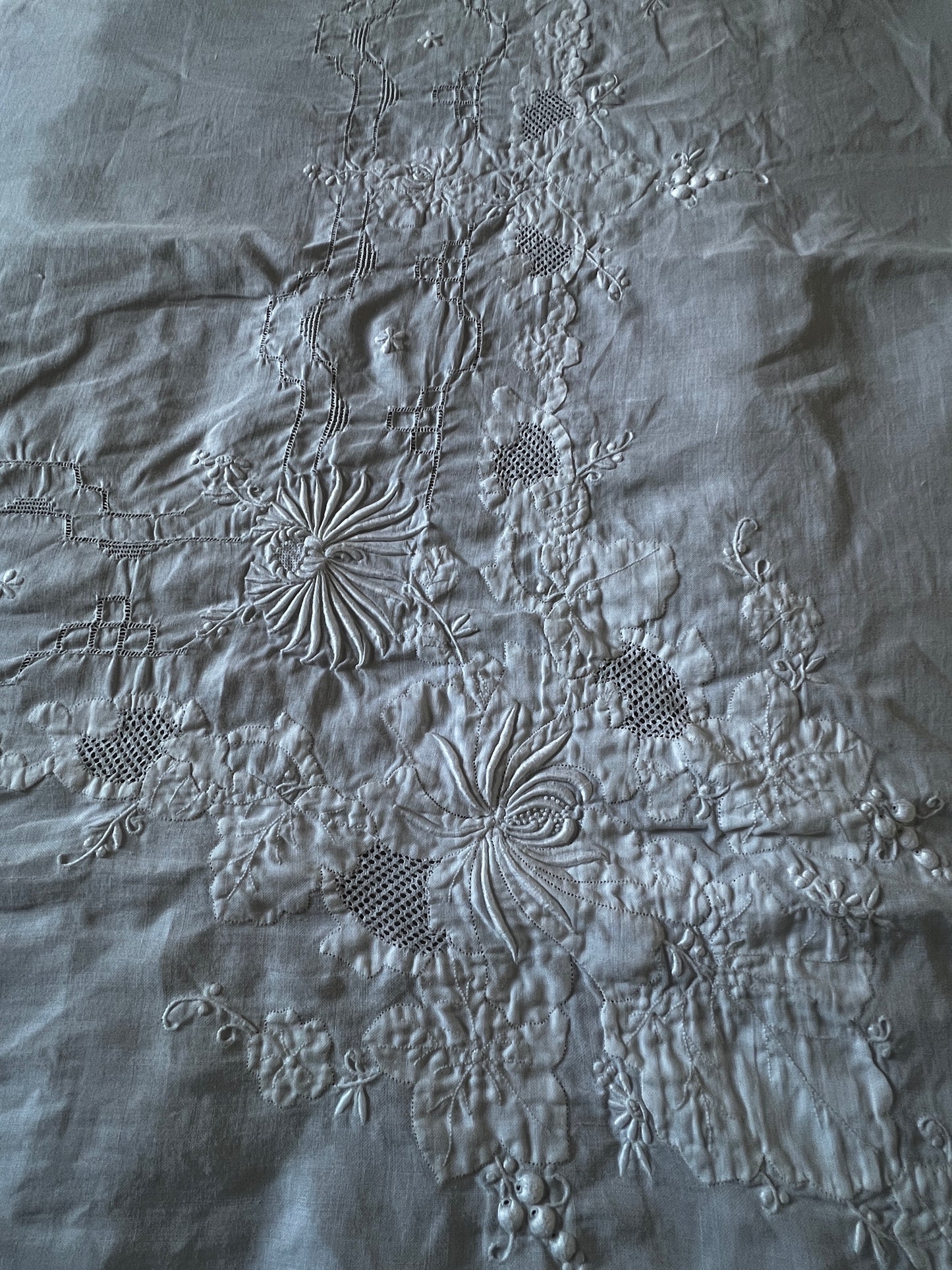 白刺繍大判クロス