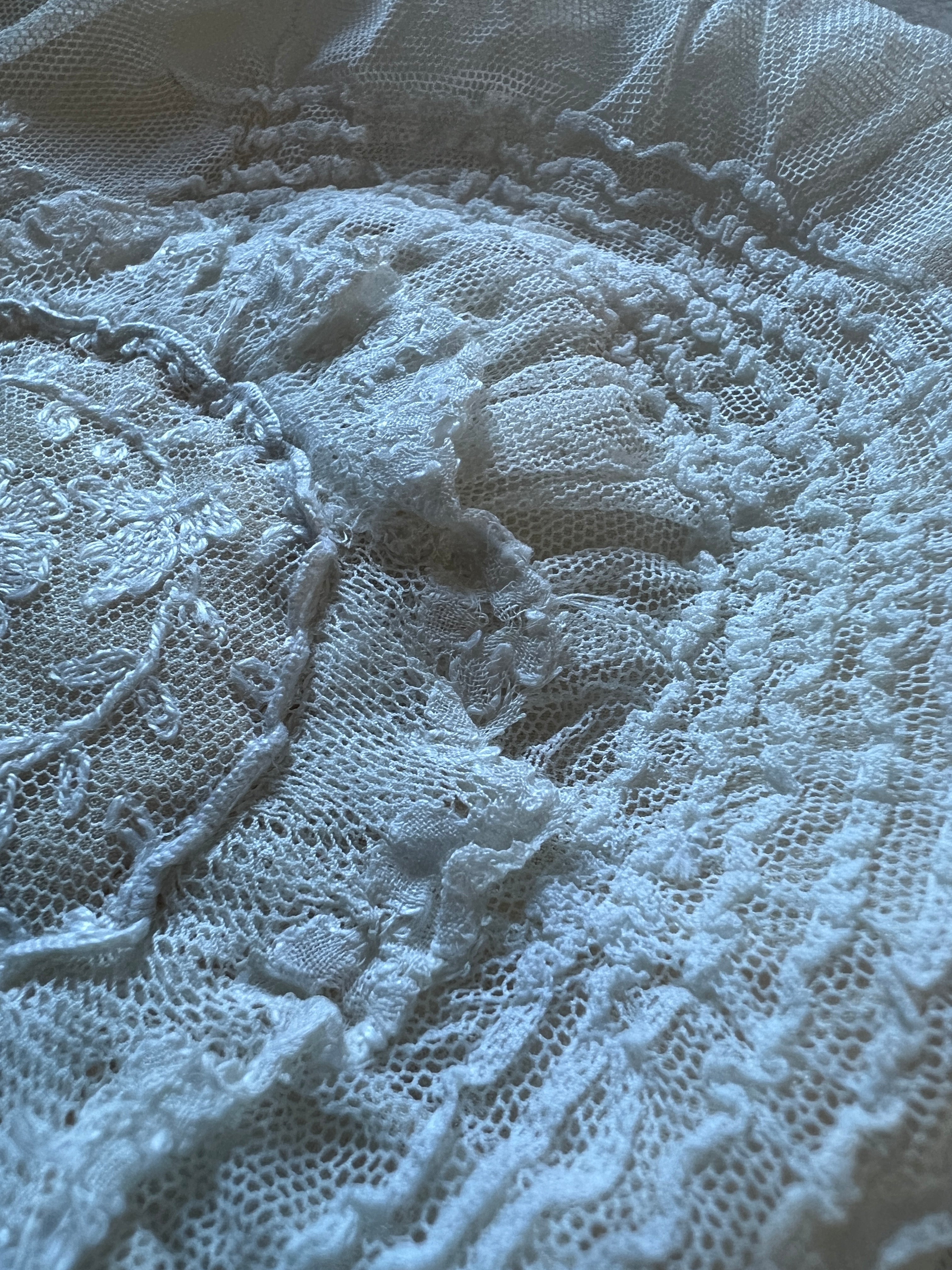 チュールレース　ボネ チュールレースのボネ – France Antique 銀色アンティーク