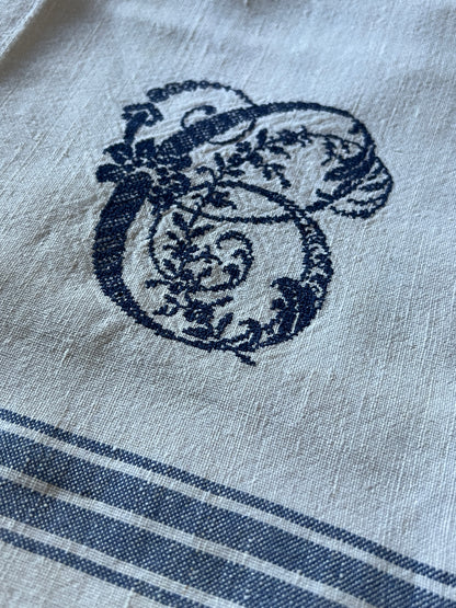 モノグラム刺繍入りリネントルション