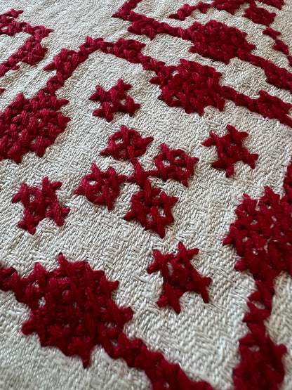 赤糸刺繍クロス