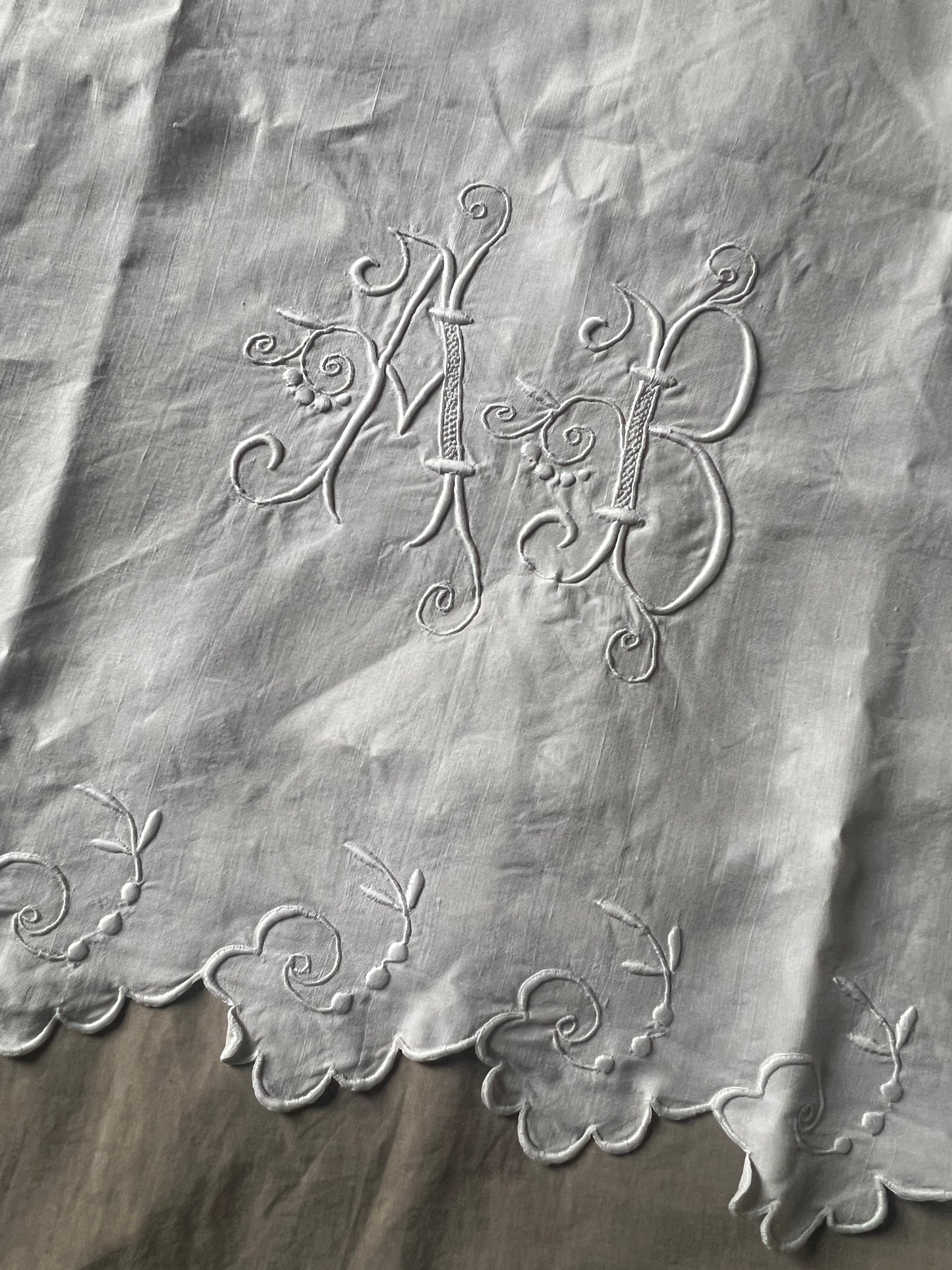 モノグラム刺繍端布