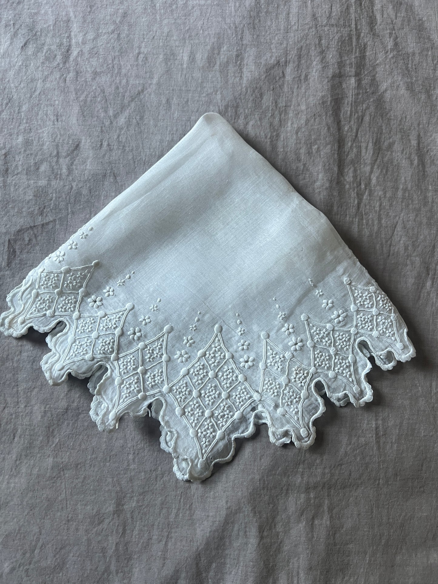 白刺繍婚礼用ハンカチ