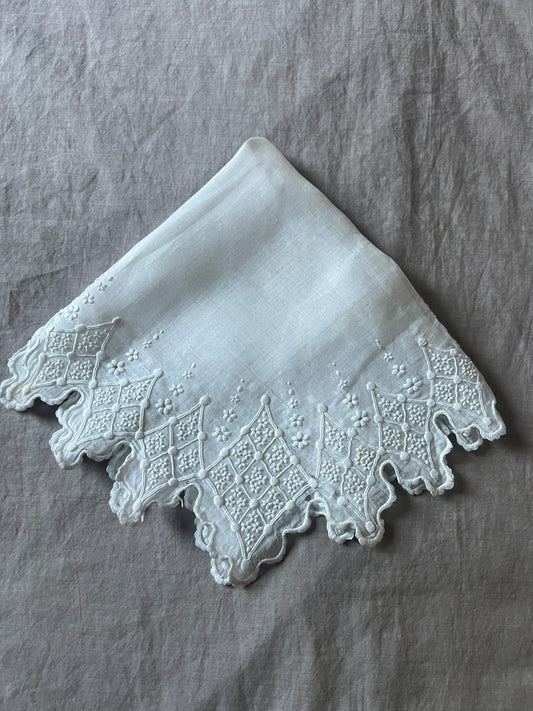 白刺繍婚礼用ハンカチ