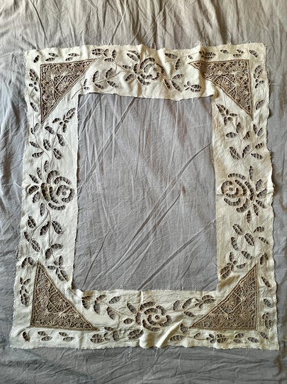 刺繍レース端布