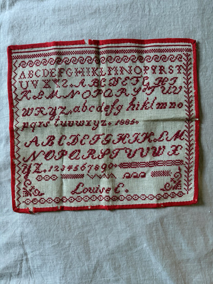 赤糸刺繍サンプラー(1885)