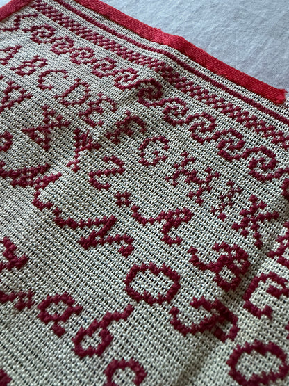 赤糸刺繍サンプラー(1885)