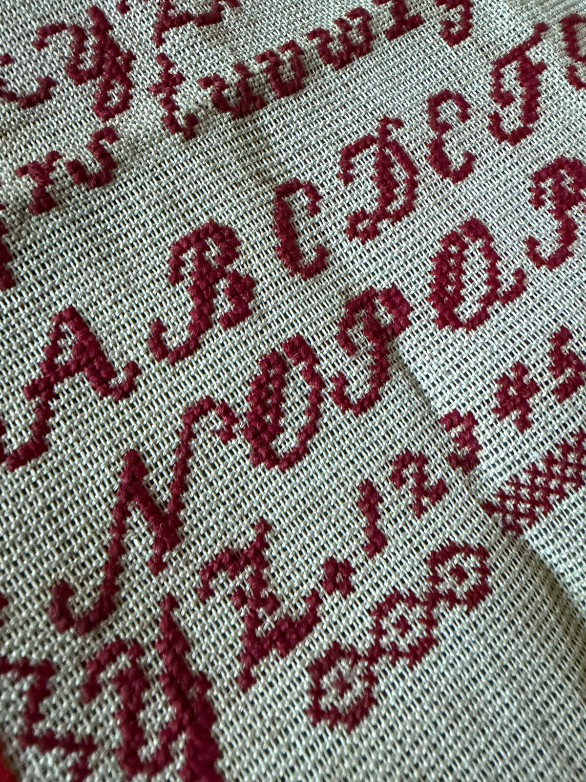 赤糸刺繍サンプラー(1885)