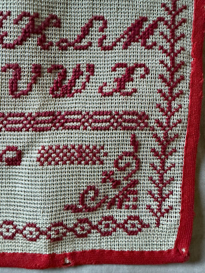 赤糸刺繍サンプラー(1885)