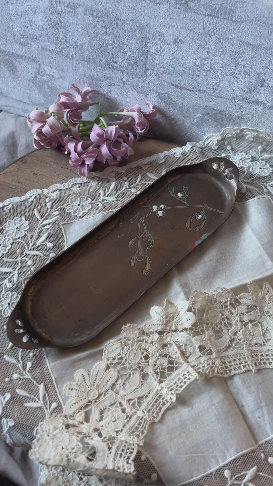 ヤドリギの真鍮トレイ – France Antique 銀色アンティーク