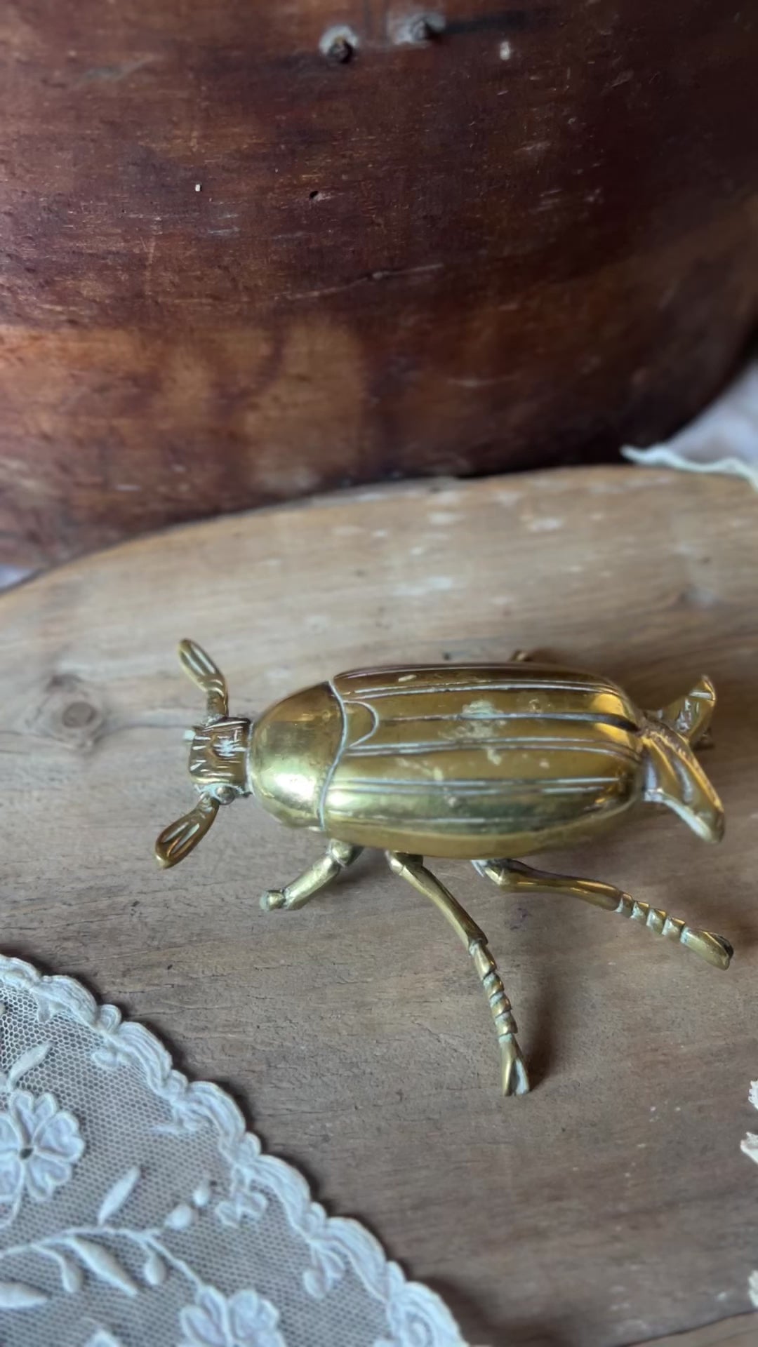 ☆真鍮製コガネムシ型コフレ – France Antique 銀色アンティーク